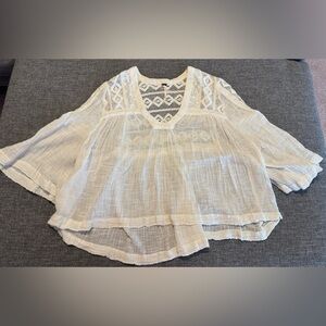Free People Cream Crochet Top